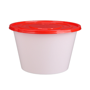 一次性餐盒食品级圆碗外卖打包盒饭碗麻辣烫汤粉碗塑料白色大圆盘