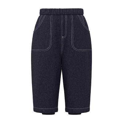 papa冬季儿童牛仔裤子加绒假两件