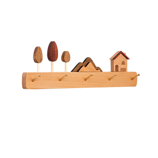 挂衣架墙上壁挂入户钥匙挂钩实木衣帽钩门后创意装饰免打孔挂衣钩