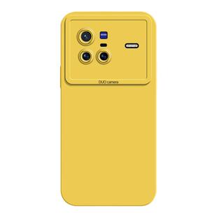 帝壳适用于vivo X80手机壳柠檬黄简约纯色液态硅胶新款天使眼保护套V2183A全包防摔高级感男女软壳