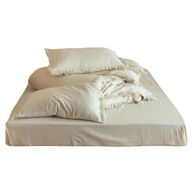 四件套双层纱少女全棉纯棉带花边