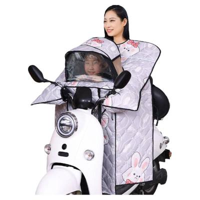 带透气网亲子电动车挡风被夏季