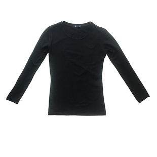 春秋修身糖果色纯棉T恤女小版蓝色内搭长袖ins紧身打底运动小衫潮