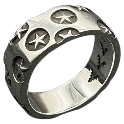s925纯银克罗伈复古满星戒指男女五角星cody sanderson男霸气指环