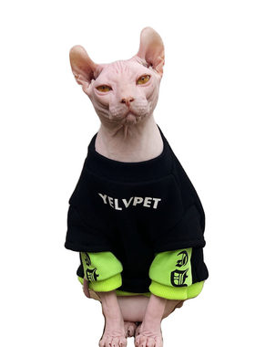 潮牌定制无毛猫衣服假俩件矮脚