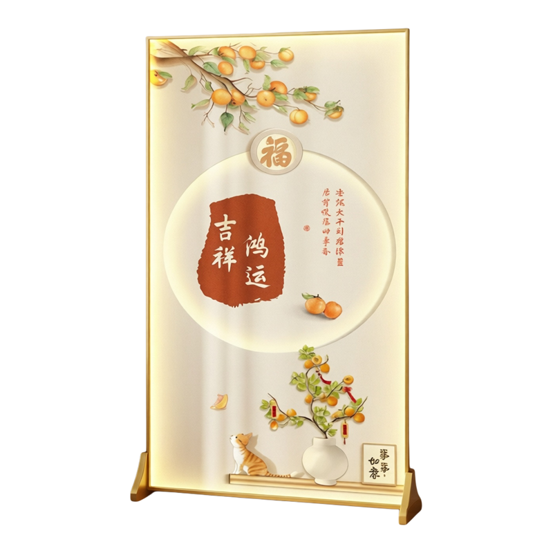 轻奢铝合金屏风隔断客厅遮挡入户玄关卧室办公室酒店现代葫芦座屏