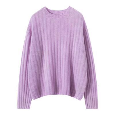 圆领山羊绒衫女简约宽松薄款毛衣