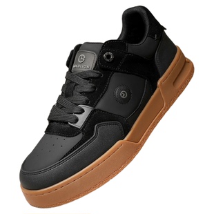 金利来男鞋真皮厚底板鞋黑色休闲鞋百搭舒适皮鞋