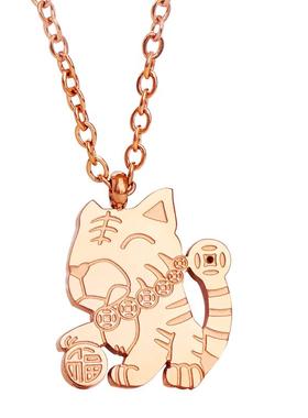 老虎生肖钛钢项链女2025年转运