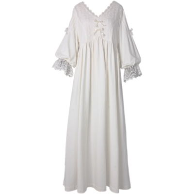 纯棉春秋甜美睡裙家居服可爱睡衣