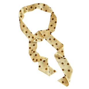 韩系波点长条系脖百搭丝巾女高级感春秋季腰带细窄领巾围巾颈饰