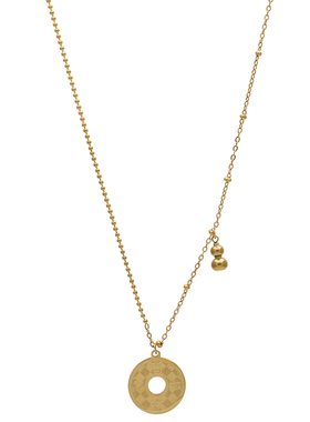 ZOXI吉祥如意葫芦项链钛钢锁骨链