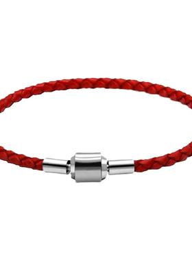 diy替换转运珠真皮编织手绳