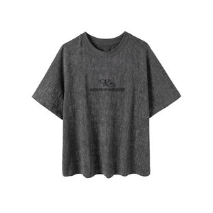 晶咕白标DADATATA水洗扎染字母T恤女夏季大码上衣