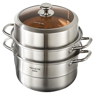 九阳304不锈钢蒸锅家用2026新款煮炖大容量小型燃气灶专用电磁炉