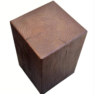 中古侘寂风实木墩子花架服装店摆件装饰原木底座民宿玄关边几角几