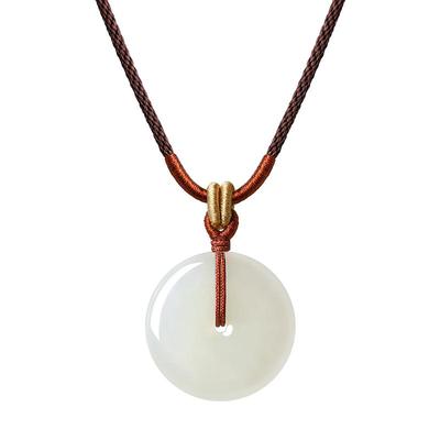 TSL谢瑞麟和田玉平安扣吊坠挂坠编绳玉佩玉坠商场同款BE904