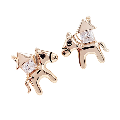 欧式镀金合金水晶水钻耳钉