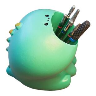 日式打磨头收纳盒可爱卡通干饭猫咪柴犬恐龙兔子洗笔杯筒美甲工具