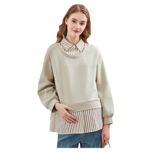 美国费雪孕妇春装2026新款卫衣小个子上衣春秋款遮肚子春季假两件