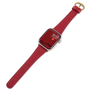 匠戴适用iwatch11表带S11苹果S10手表applewatch9真皮S8秋冬新年红新款se3女款10代创意11运动智能ultra皮质