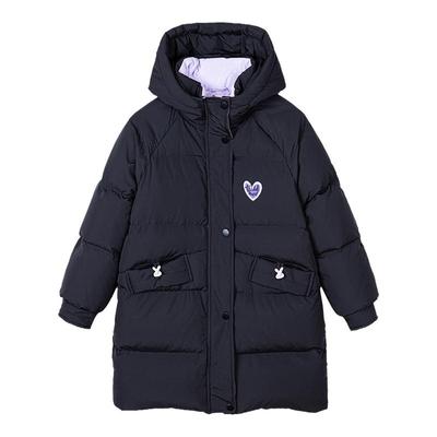 富罗迷儿童羽绒服女童装冬季新款青少年女款加厚中长款白鸭绒外套