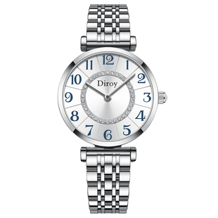Diroy迪罗伊【情人节礼物】数字人生女士手表气质奢华腕表送妈妈