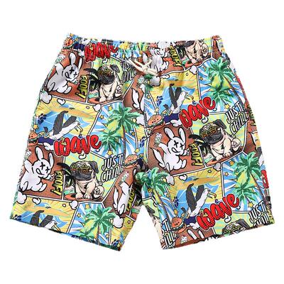 5-point shorts for men; trendy cartoon-print hip-hop trouser