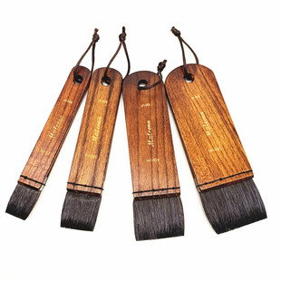 玛琅水彩画板刷便携短刷子松鼠毛平头刷竹子平刷排刷底纹铺色刷