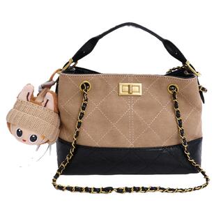 秋季复古撞色小包包女2025新款休闲百搭链条斜挎包超火手提小拎包