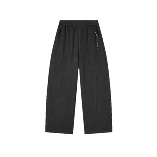 飞鸟和新酒松紧腰加绒休闲裤女显瘦2025冬季新款高腰弯刀裤长裤