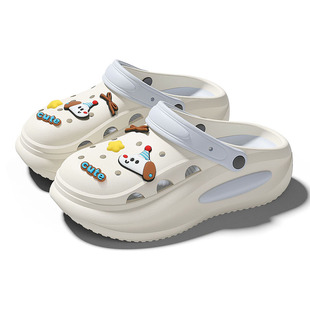 孕妇防滑洞洞鞋女款2026新款夏季外穿eva防臭踩屎感厚底凉拖女士