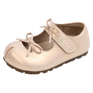 假分趾女童软底时装蝴蝶结公主鞋2026春小女孩瓢鞋韩版演出单皮鞋