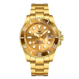 瑞士十大劳力专柜正品全金色水鬼潜水防水全自动机械腕表手表男士