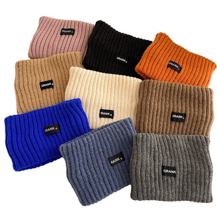 月子发带头巾女包头产后秋冬毛线针织黑色帽子防风护额头保暖头套