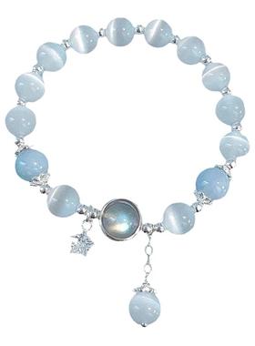 ins风小众镶钻锆石猫眼石手链女优雅时尚气质手环网红设计感精准