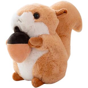 栗子松鼠毛绒玩具仿真小松鼠公仔玩偶儿童可爱仓鼠安抚娃娃毛茸茸