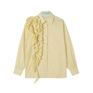 特价，不退不换，设计感小众干花瀑布长袖宽松衬衫女