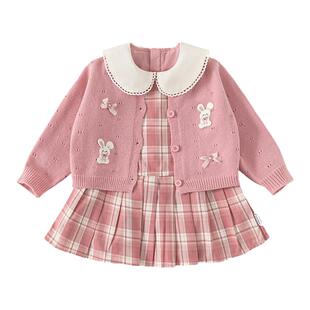 贝贝城女童套装2026春装新款儿童超好看裙子春秋洋气宝宝时髦衣服