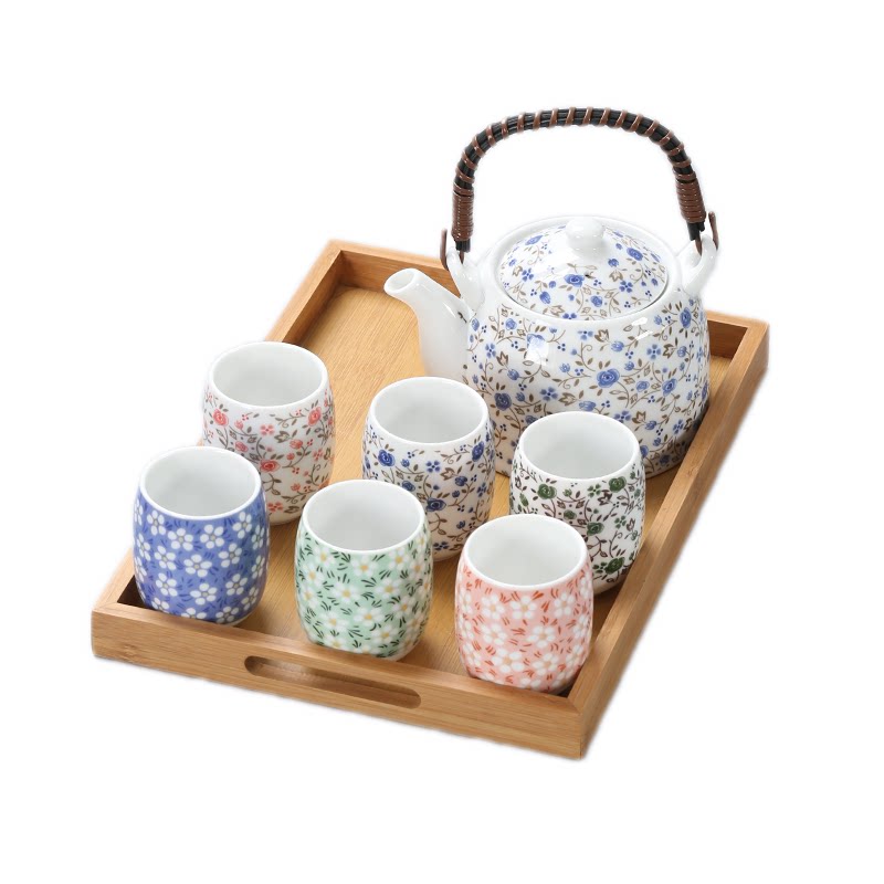 日式提梁壶大号茶具整套现代居家待客茶杯套装茶壶带滤网餐厅家用