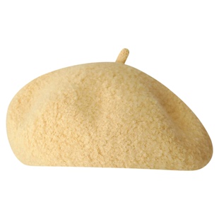 100%纯羊毛贝雷帽秋冬甜美纯色蓓蕾帽女生韩版显瘦百搭画家帽子