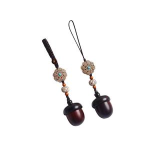 檀木急救小药盒钥匙扣随身老年人速效救心脏药丸便携式手机链挂件