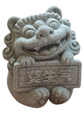 石狮子一对小摆件礼物盆栽造景