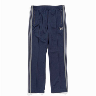 老夫子 needles 高级深蓝 垂感男女减龄百搭神裤运动休闲长裤宽松
