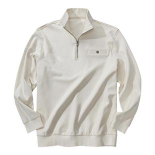 MrBu布先生半拉链立领纯棉口袋卫衣男秋冬白色加厚长袖t恤BT12176