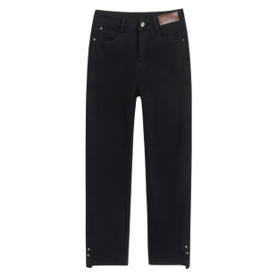 小个子复古蓝牛仔裤女2025年秋冬新款加绒保暖显瘦直筒烟管九分裤