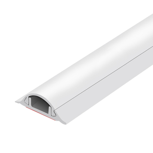 地线槽PVC明装阻燃线槽防踩自粘半圆隐形弧形电线地槽美化走线槽