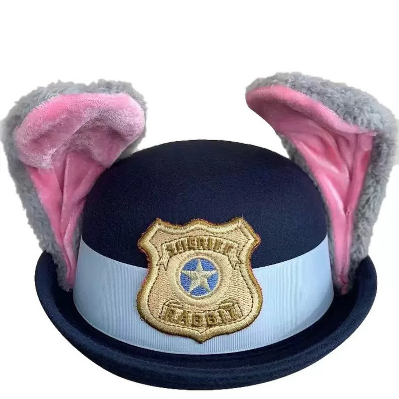 朱迪兔子警长毛呢圆顶礼帽cos