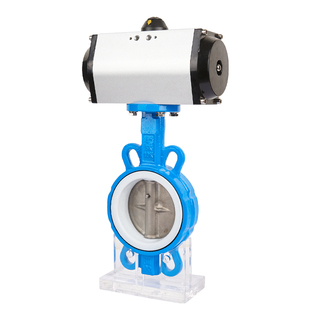 气动四氟对夹式蝶阀D671F-16Q DN 50 65 80 125 150200 GT AT蝶阀