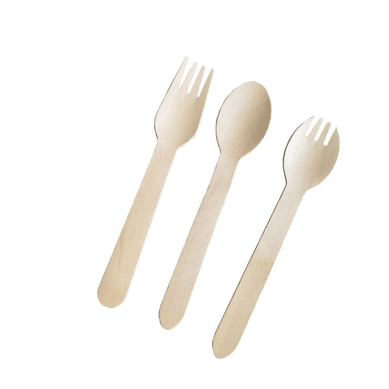 定制LOGO桦木勺子叉子环保餐具